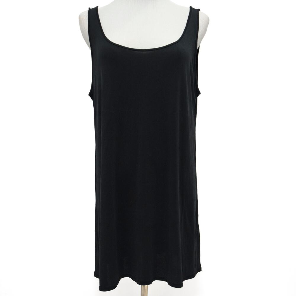 Eileen Fisher 100% Silk Crepe Knit Long Tank Size Large